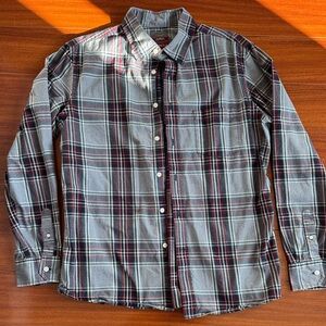 Merona Men's Casual Plaid Shirt in Black, Red, and White